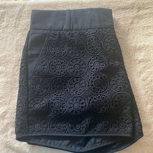 Navy Crochet Shorts